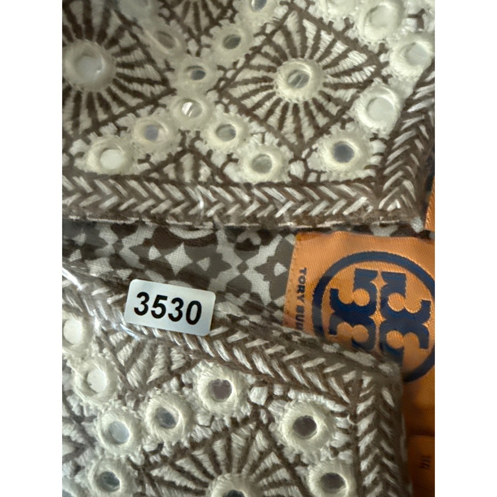 Tory Burch Linen Mirror Embellished Festive‎ Tunic Top Size 14 Boho Chic Luxury - Picture 12 of 12
